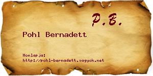Pohl Bernadett névjegykártya