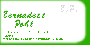 bernadett pohl business card